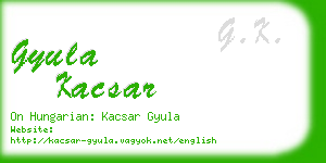 gyula kacsar business card